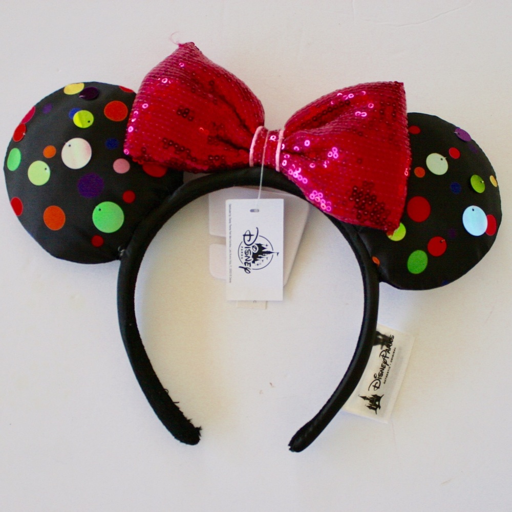 DISNEY PARKS MINNIE MOUSE HEADBAND BLACK & PINK